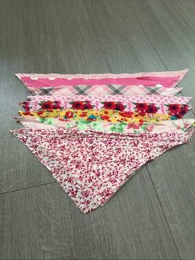 Small Pet Pink/Patterned/Floral Bandana Bib Set - Pack of 8